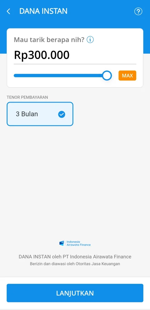 DANA INSTAN tidak muncul di aplikasi DANA